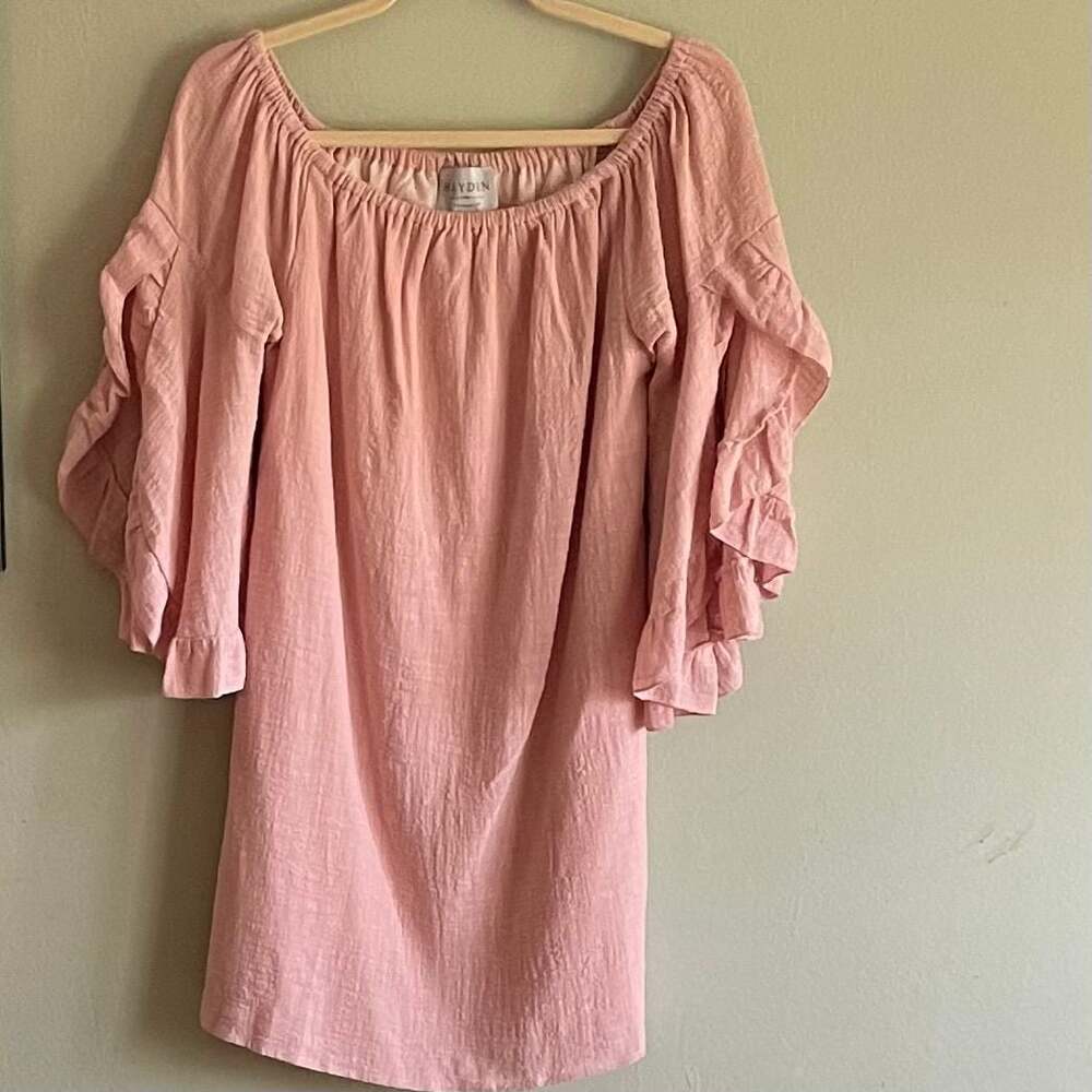 Hayden Los Angeles Pink 100% Cotton Gauze Bell Sleeve Top,‎ Sz. S